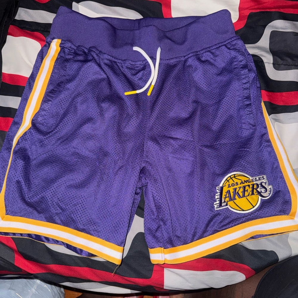 NBA Purple and Yellow Athletic Shorts